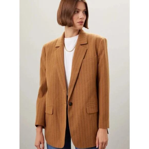 Madewell Oversized Blazer in Pinstripe Size 10 - Picture 1 of 11